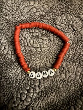 Red 'BAMA' Beaded Bracelet